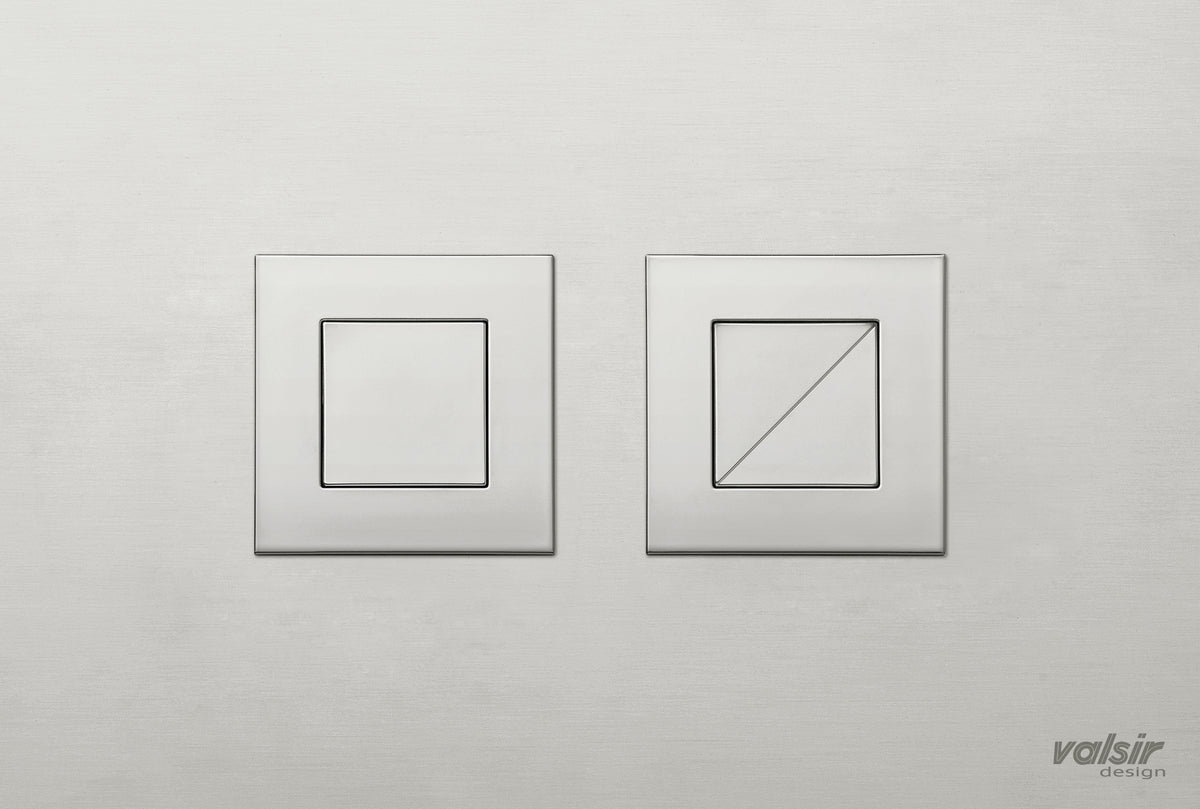 PUSH PLATE DUAL FLUSH PNEUMATIC SQUARE SATIN  STAINLESS 215x145x5