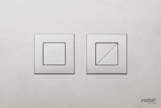 PUSH PLATE DUAL FLUSH PNEUMATIC SQUARE SATIN  STAINLESS 215x145x5