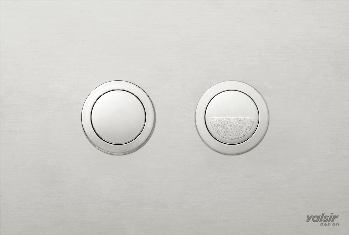 PUSH PLATE DUALL FLUSH PNEUMATIC ROUND SATIN STAINLESS 215x145x5