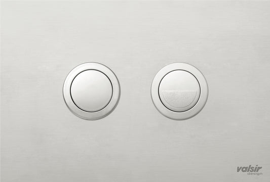 PUSH PLATE DUALL FLUSH PNEUMATIC ROUND SATIN STAINLESS 215x145x5