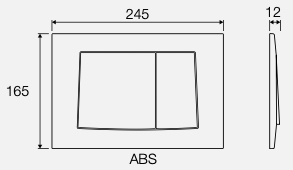 PUSH PLATE DUAL FLUSH MECHANICAL ABS 245X165X12 POLISHED CHROME