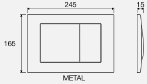 PUSH PLATE DUAL FLUSH MECHANICAL SATIN METAL 245X165X15