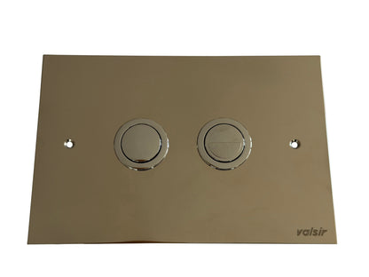 PUSH PLATE DUAL FLUSH PNEUMATIC ROUND POLISHED STAINLESS 245X165X2