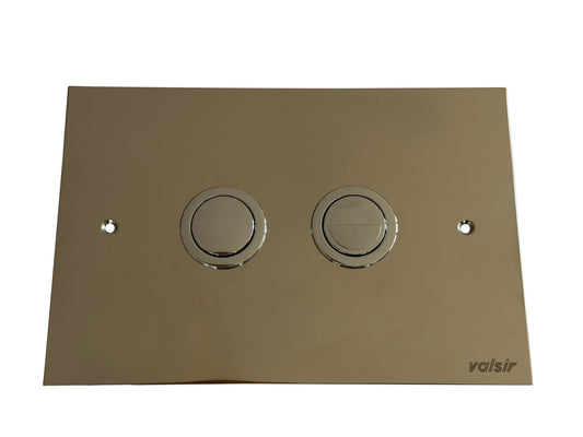 PUSH PLATE DUAL FLUSH PNEUMATIC ROUND POLISHED STAINLESS 245X165X2