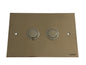 PUSH PLATE DUAL FLUSH PNEUMATIC ROUND POLISHED STAINLESS 245X165X2