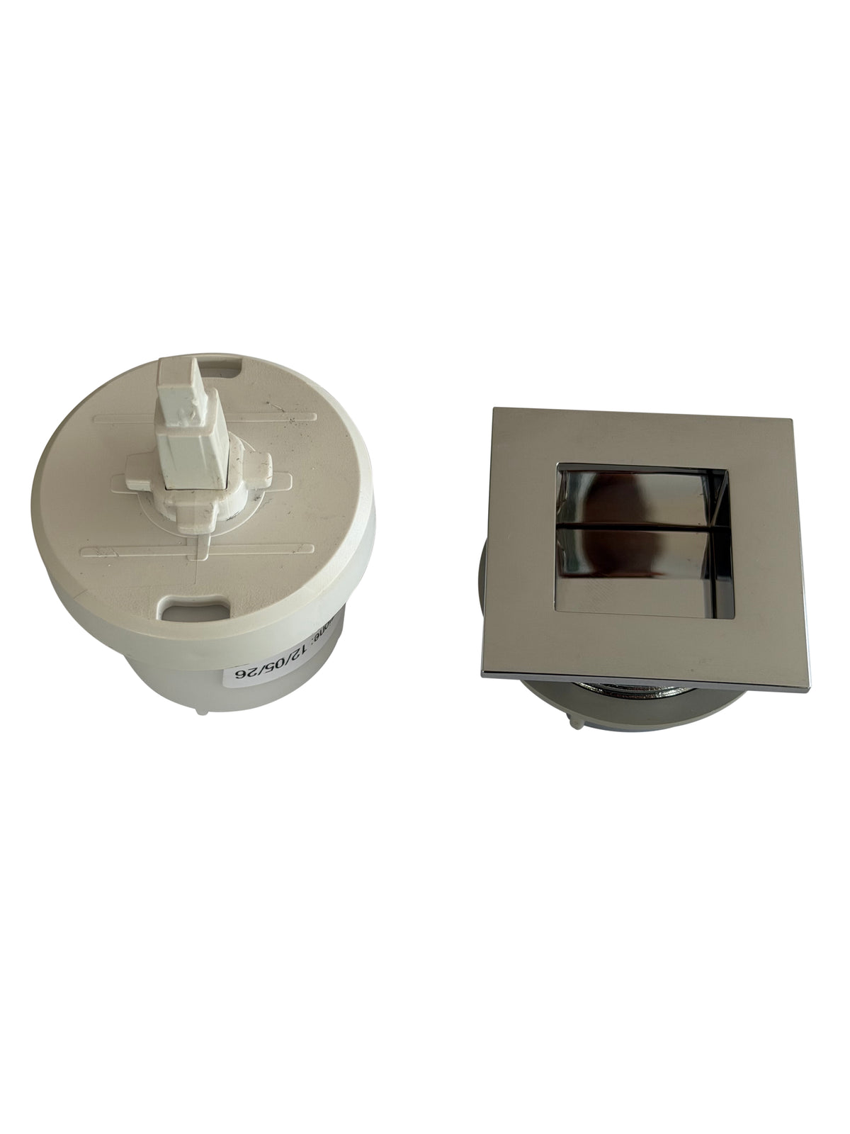 SQUARE PNEU. BOTTON FLUSH TOT POL.CHROME