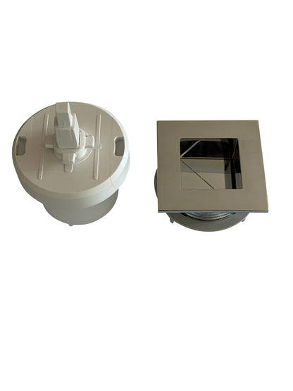 SQUARE PNEU. BUTTON 1/2 FLUSH POL.CHROME